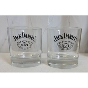 Jack Daniels Set of 2 Lowball Glasses Old No 7‎ Bottom Mancave Sheshed Gifts